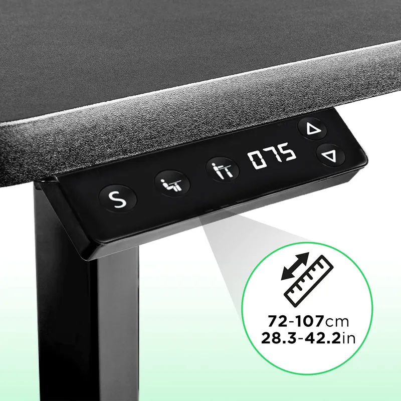 Duronic TM12 BK Bureau Assis-Debout noir | Structure de bureau à hauteur ajustable 71 - 116 cm | Électrique | Sauvegarde des tailles | MAX 80 kg | Station ergonomique | Plateau disponible séparément