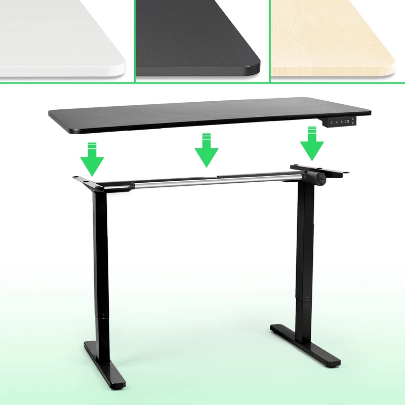 Duronic TM12 BK Bureau Assis-Debout noir | Structure de bureau à hauteur ajustable 71 - 116 cm | Électrique | Sauvegarde des tailles | MAX 80 kg | Station ergonomique | Plateau disponible séparément