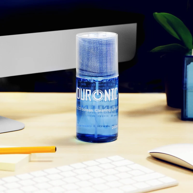 Duronic SCK102 Kit de Nettoyage pour écrans 400 ml Solution pour Nettoyer écran Smartphone Tablette Ordinateur Télévision LED LCD TFT Plasma OLED Lingette en Microfibres