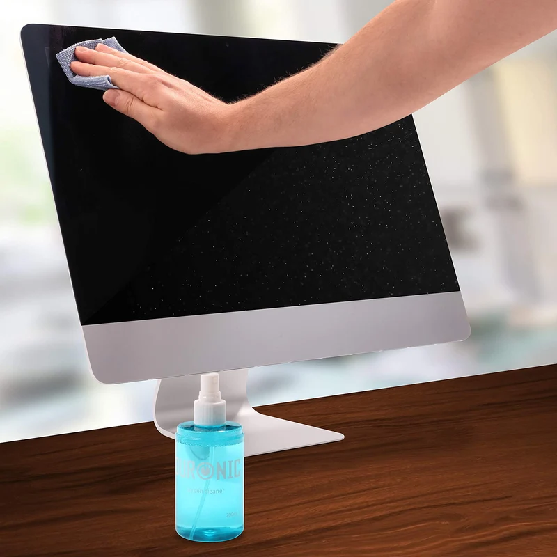 Duronic SCK101 Kit de nettoyage de 200 ml avec tissu en micro fibre Idéal pour nettoyer écran d'ordinateur PC Télévision Mniteur TFT LCD OLED PLASMA Tablette Téléphone