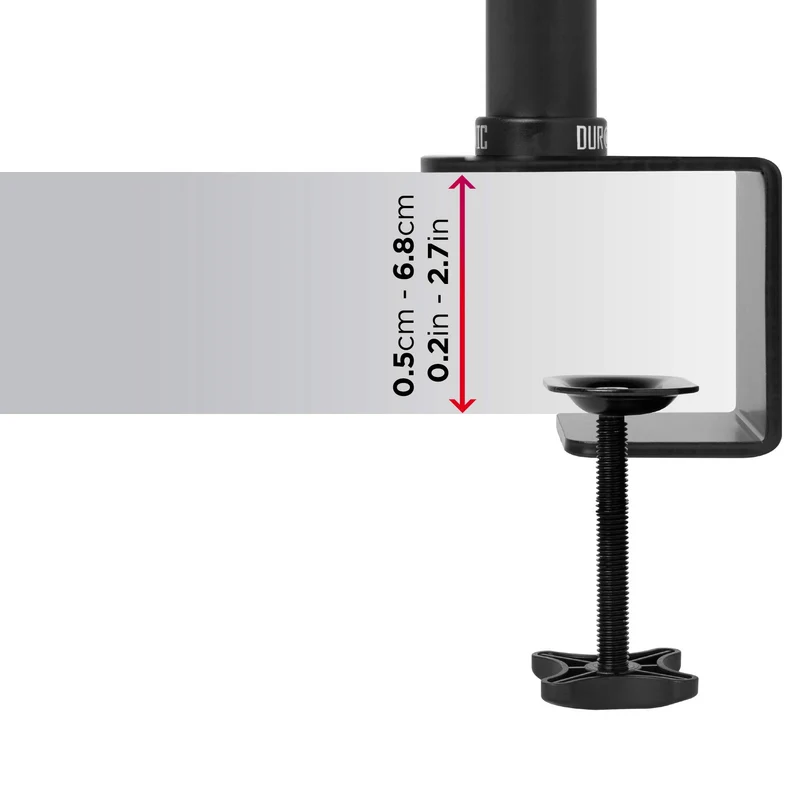 Duronic DM451X3 Support d'écran PC à Pince pour Bureau | Passe câble Inclus | Hauteur Ajustable | Rotatif/Inclinable/Pivotable | Compatibilité avec Moniteur VESA 75/100 | Aluminium | 2 Extensions