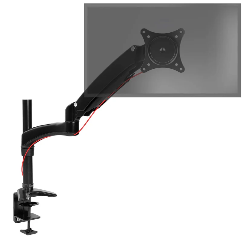 Duronic DM551X2 Support d'écran PC à Pince pour Bureau | Mécanisme à Ressort | Ajustements à la volée | Hauteur Ajustable | Compatibilité avec Moniteur VESA 75/100 | en Aluminium | 1 Extension