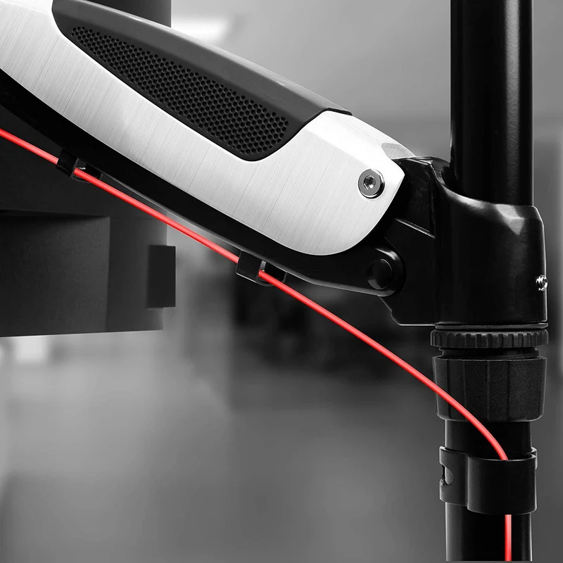 Duronic DM651X1 Support d'écran à pince pour bureau | Mécanisme à gaz | Ajustement à la volée | Hauteur ajustable | Compatibilité avec moniteurs VESA 75/100 | Passe câble inclus | Revêtement en chrome