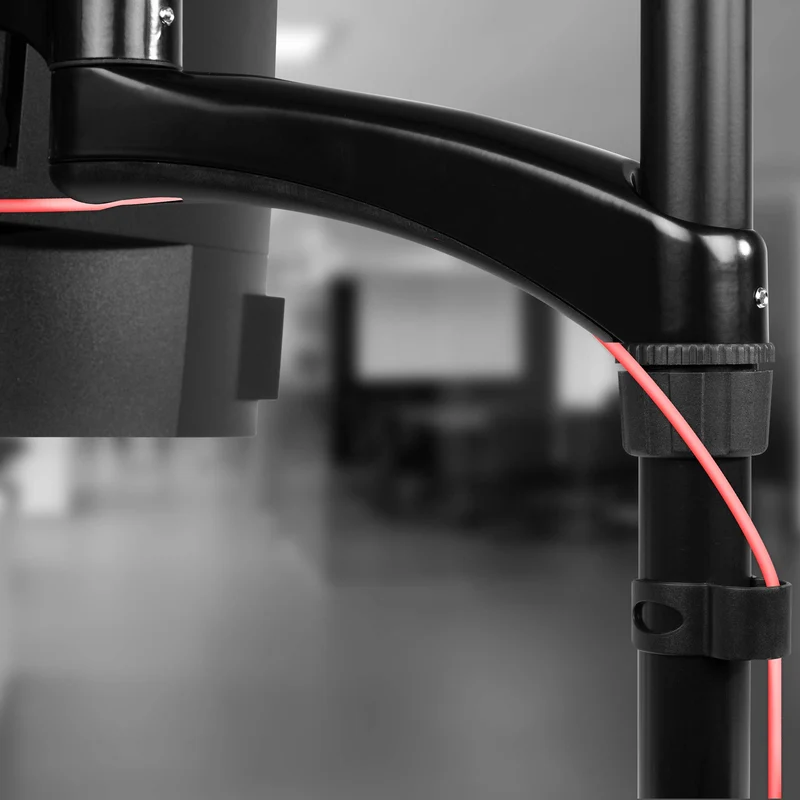 Duronic DM451X2 Support écran PC à pince pour bureau | Passe câble inclus | Hauteur ajustable | Rotatif / Inclinable / Pivotable | Compatibilité universelle avec moniteur VESA 75/100 | Aluminium
