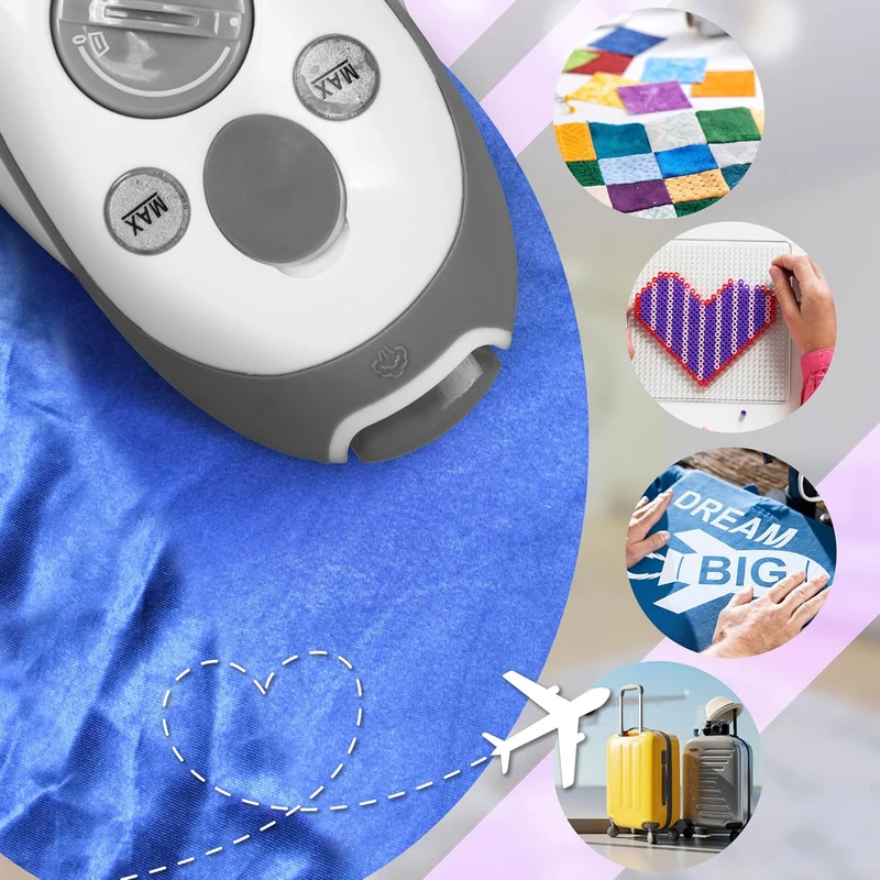Duronic SI2 WE Fer à repasser à vapeur de voyage 375W Léger et compact 762g Semelle antiadhésive Réservoir de 50 ml Avec brosse et pochette de transport