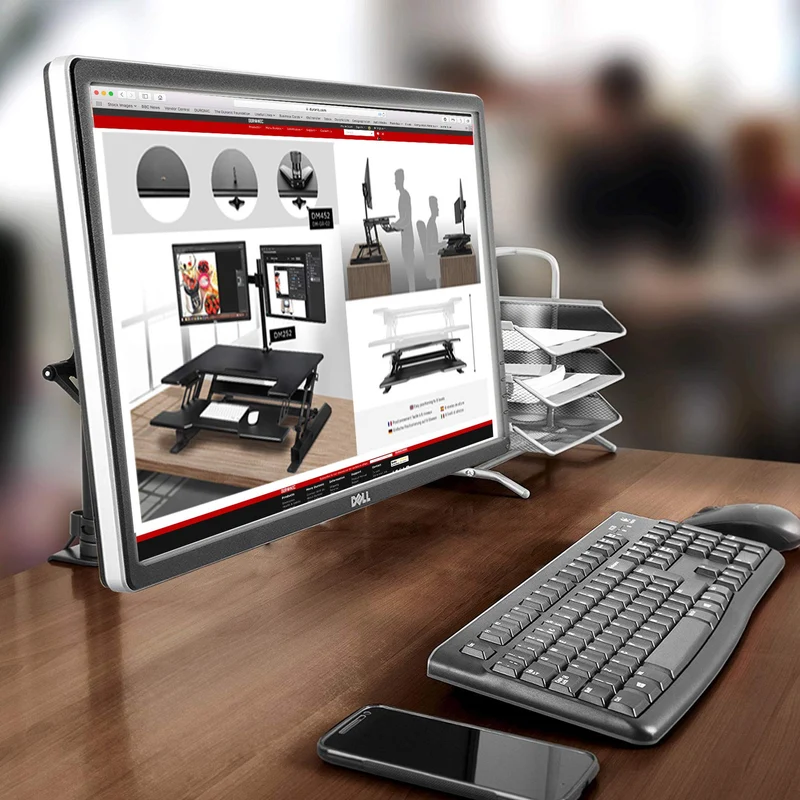 Duronic DM351X1 Support écran PC à pince pour bureau | Hauteur ajustable | Rotatif / Inclinable / Pivotable | Compatibilité universelle avec moniteur VESA 75/100 | Potence et bras en aluminium