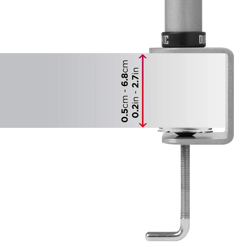Duronic DM351X3 SR Support d'écran à Pince pour Bureau argenté | Hauteur Ajustable | Rotatif/Inclinable/Pivotable | Compatibilité Universelle avec Moniteur VESA 75/100 | 2 Extensions | Aluminium