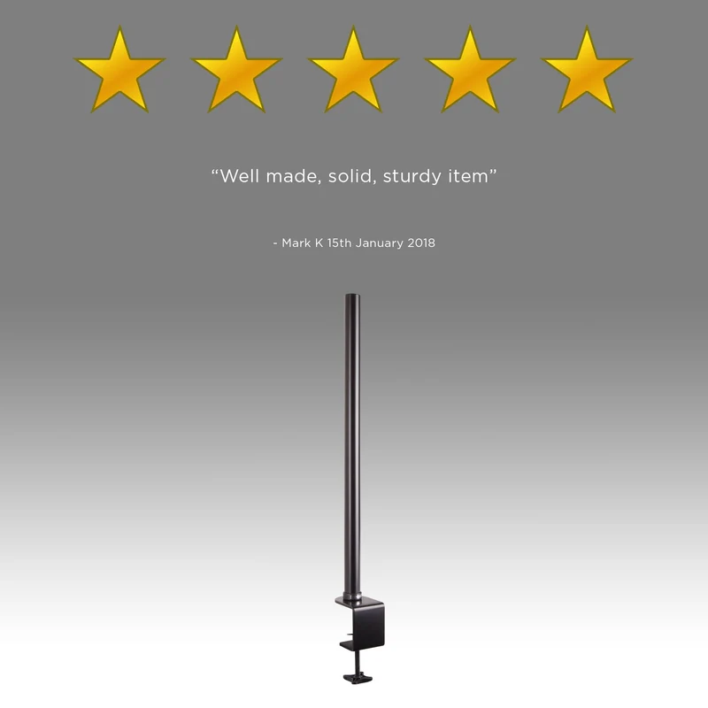 Duronic DM35POLE-80 Potence de 80 cm pour Support d'écran de Bureau de la Gamme DM15 DM25 DM35 DMG Permet d'avantage de flexibilité pour Ajuster la Hauteur de l'écran