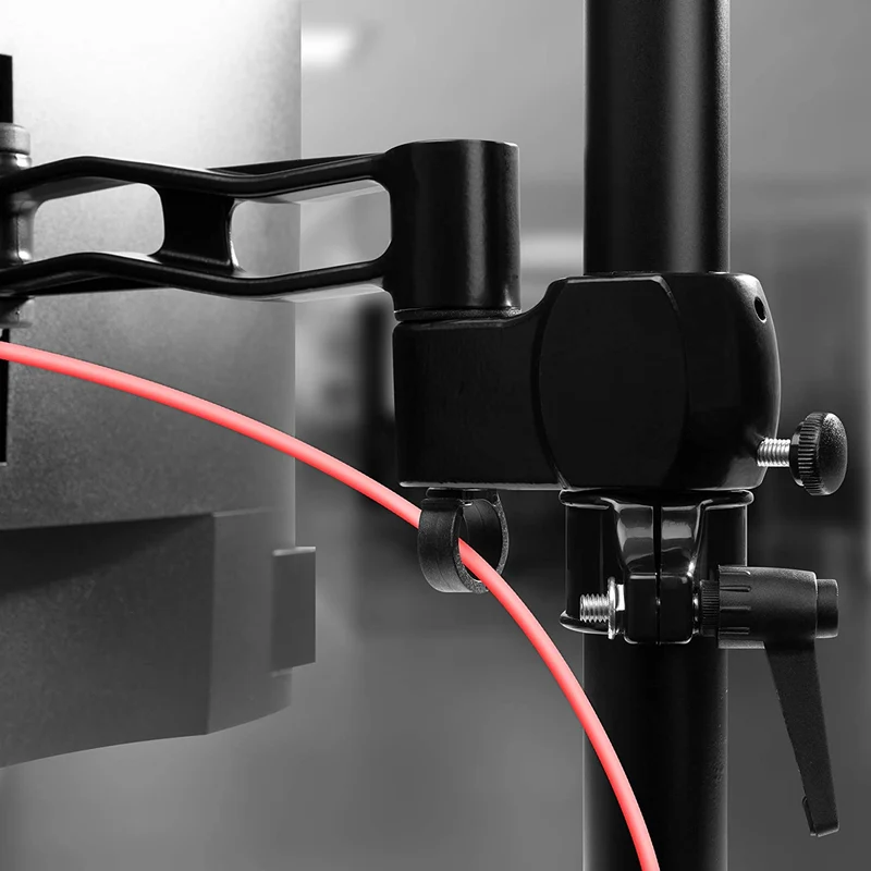 Duronic DM35V2X2 Support vertical pour 2 deux écrans à pince pour bureau | Hauteur ajustable | Inclinable / Pivotable | Compatibilité universelle avec moniteur VESA 75/100 | 1 Extension | Aluminium