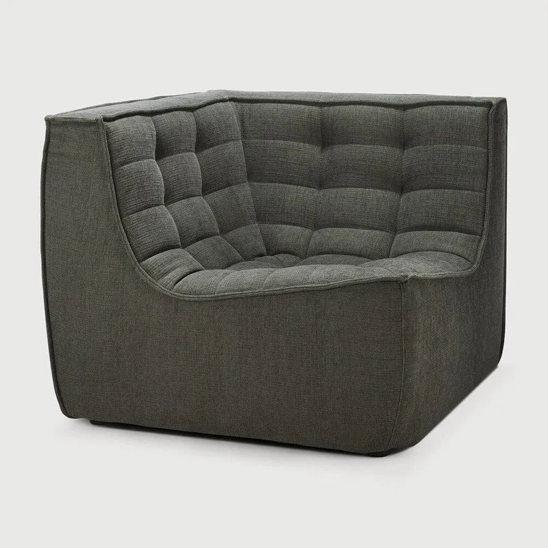 Ethnicraft Canapé Modulaire N701 - Tissu Éco (Angle Droit 90°)