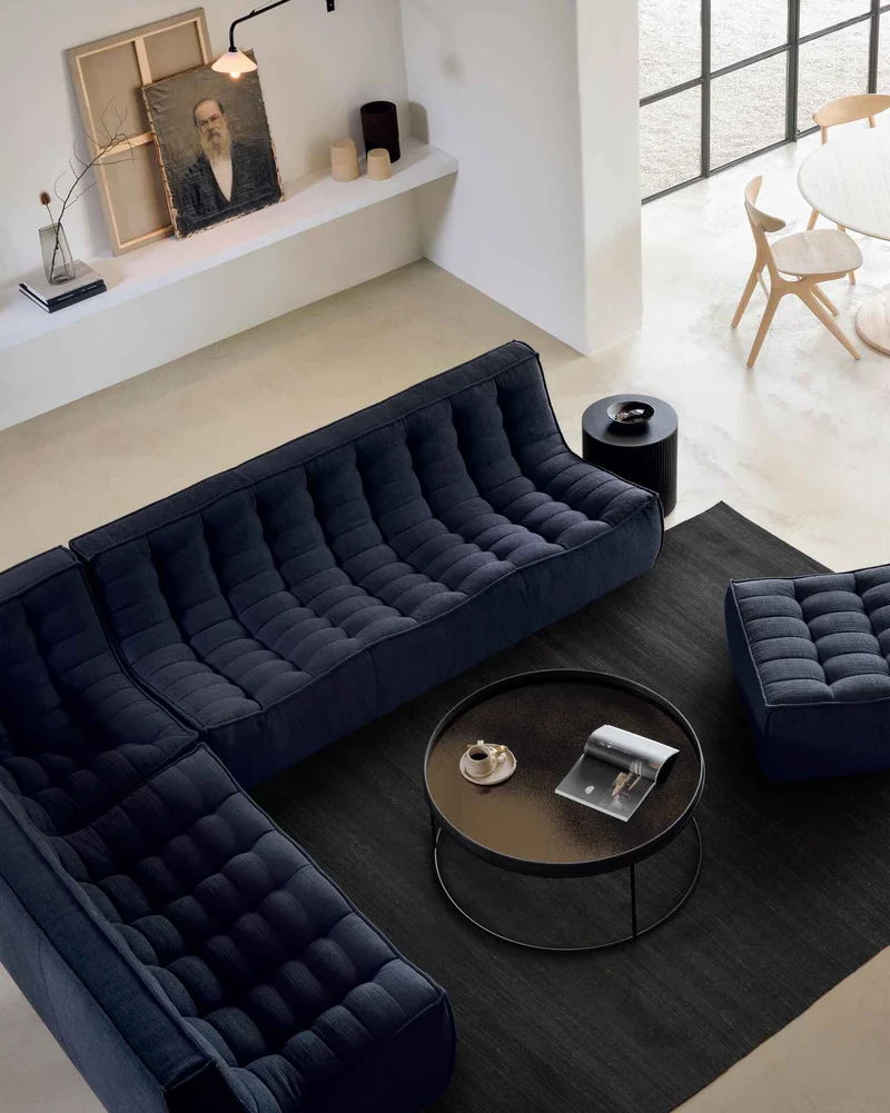 Ethnicraft Canapé Modulaire N701 - Tissu Éco (Angle Droit 90°)