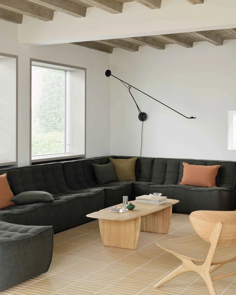 Ethnicraft Canapé Modulaire N701 - Tissu Éco (2 Places)