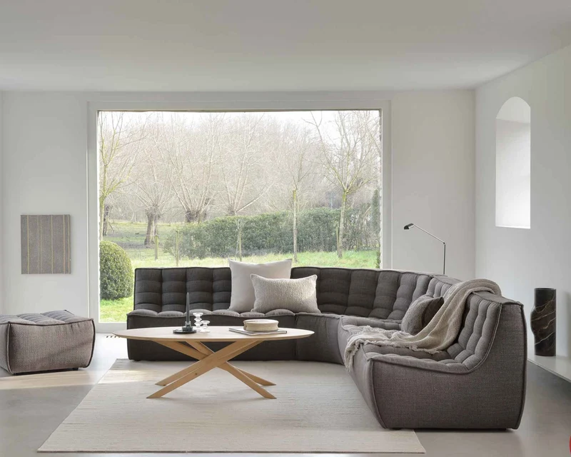 Ethnicraft Canapé Modulaire N701 (Angle Arrondi 90°)