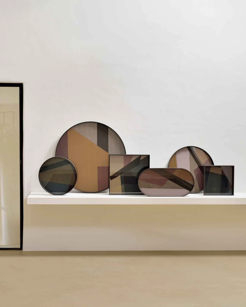 Ethnicraft Plateau en Verre Angle - Rond - Petit Ø 48 cm