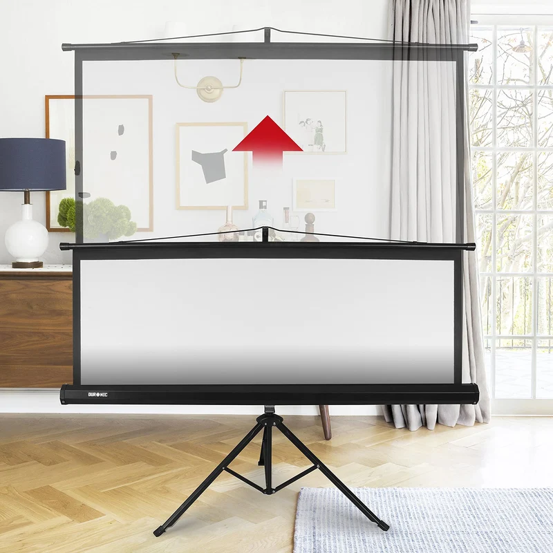 Duronic TPS60 /43 Ecran de Projection sur trépied 60 Pouces 4:3/122 x 91 cm - 4K Full HD 3D