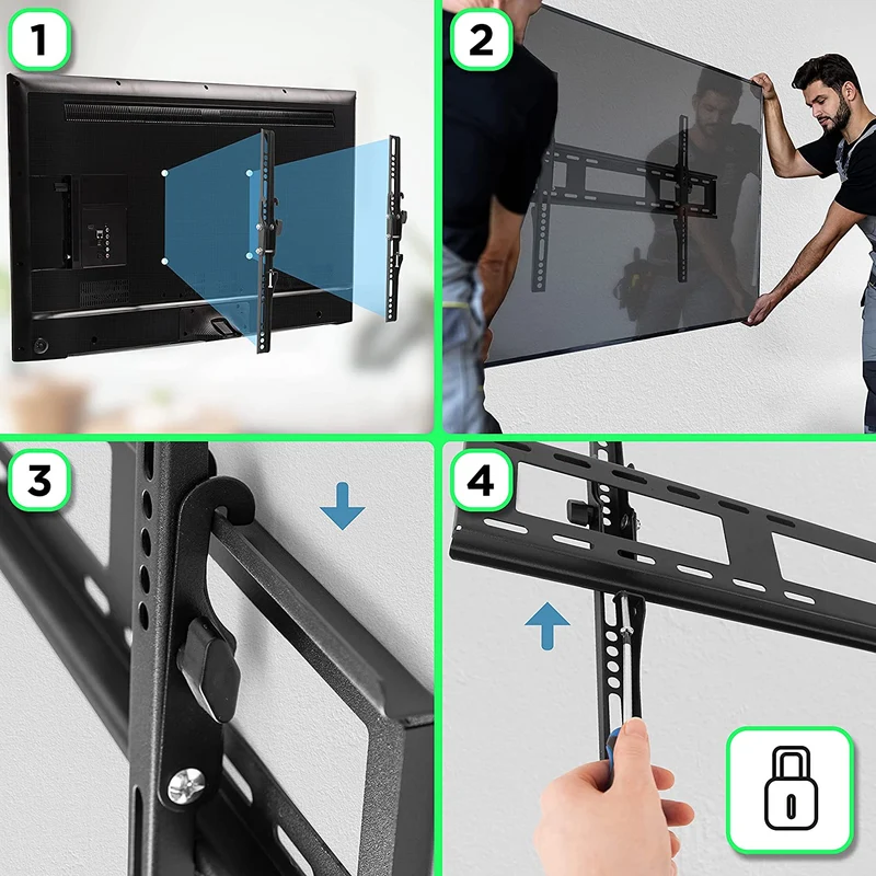 Duronic TVB123M Support mural réglable et inclinable pour écrans plasma, LCD et LED 23"-55" VESA 200 x 200, 400 x 400, 200 x 400