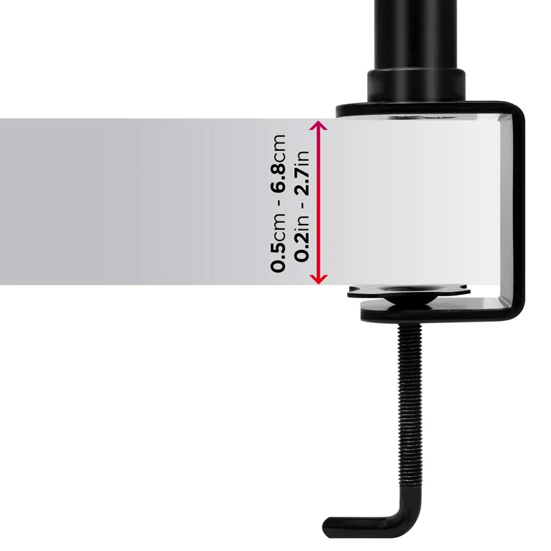 Duronic DM251X3 BK Support d'écran à Pince pour Bureau - Hauteur Ajustable - Rotatif/Inclinable/Pivotable-Compatibilité Universelle avec Moniteur d'Ordinateur LCD/LED VESA 75/100-2 Extensions