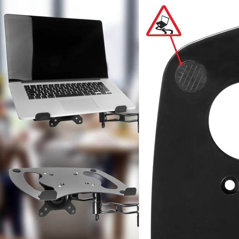 Duronic DML1 BK Support pour Ordinateur Portable Tablette Clavier d'ordinateur Compatible avec la Gamme DM35 VESA 75 100