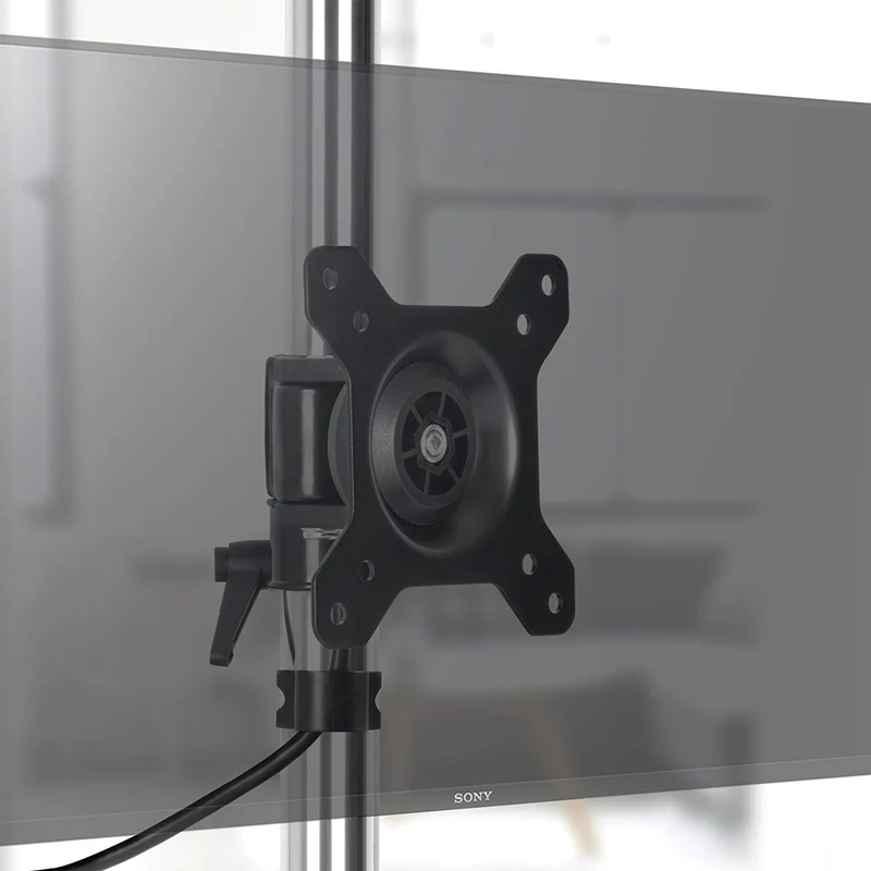 Duronic DM751 Support d'Ecran de PC sur Socle pour Bureau | Hauteur Ajustable | Rotatif et Inclinable | Compatibilité avec Moniteurs VESA 75/100 | Potence et Bras en Aluminium | Socle Inclus