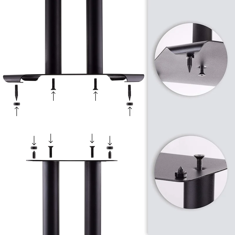 Duronic SPS1022 /60 Paire de Pieds d'Enceintes - 60 cm de Hauteur - Lestable avec du Sable - Cônes pour réduire Vibrations - Compatibilité Universelle Haut-parleurs Hi-FI/Stéréo/Home Cinema 5.1 - Set de 2