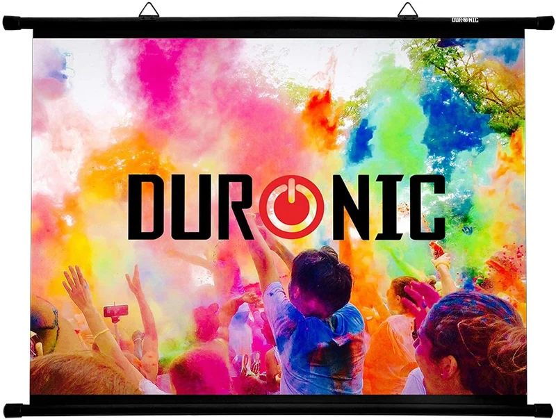 Duronic BPS100 /43 Ecran de Projection avec Barres et Crochets pour vidéoprojecteur Toile de 100 Pouces ou 254 cm ou 203 x 152 cm