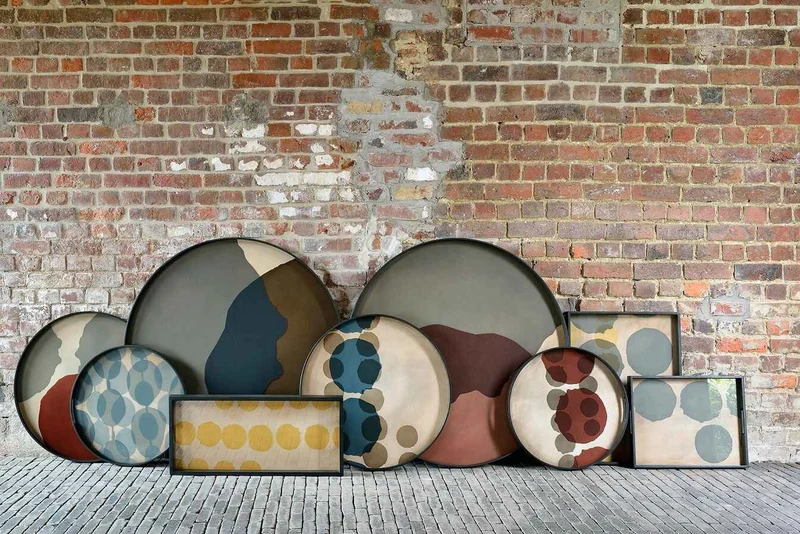 Ethnicraft Plateau en Verre Layered Dots - Rond Ø 48 cm