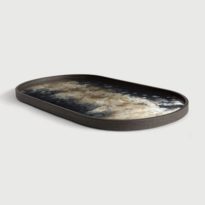 Ethnicraft Plateau en Verre Organic - Noir