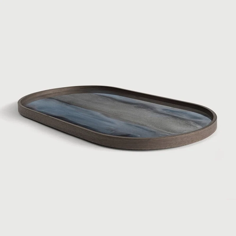 Ethnicraft Plateau en Verre Organic - Graphite