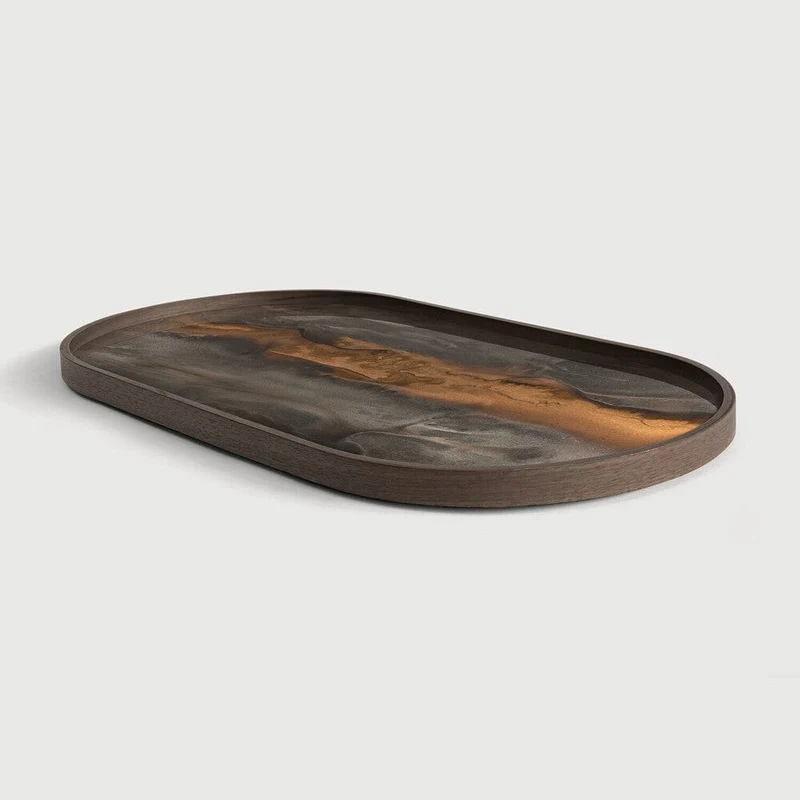 Ethnicraft Plateau en Verre Organic - Bronze