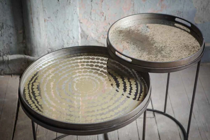 Ethnicraft Plateau en Miroir Aged - Rond Ø 48, 61 cm
