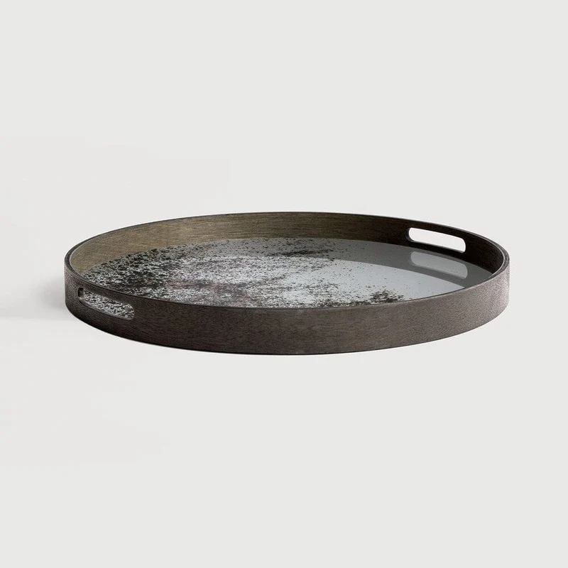 Ethnicraft Plateau en Miroir Aged - Rond Ø 48, 61 cm