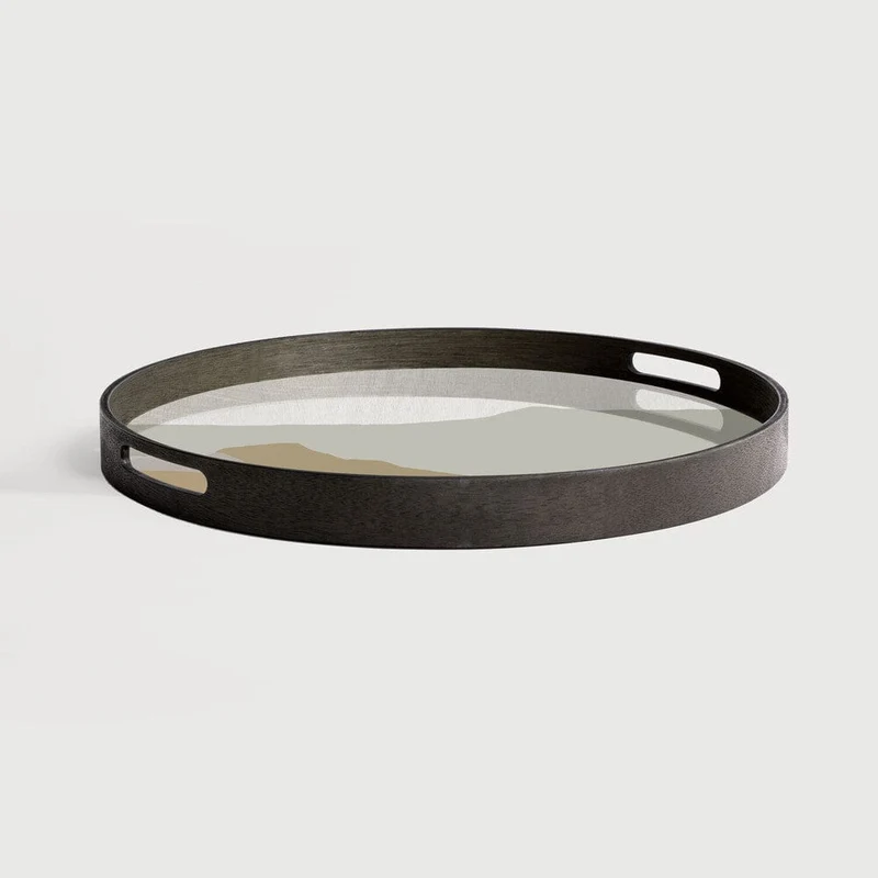 Ethnicraft Plateau en Verre Wabi Sabi – Rond Ø 48cm