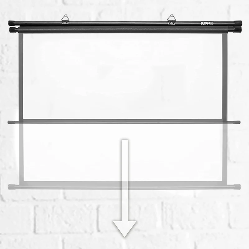 Duronic BPS60 /43 Ecran de Projection avec Barres et Crochets pour vidéoprojecteur - Toile de 60 Pouces ou 152 cm (122 x 91 cm)