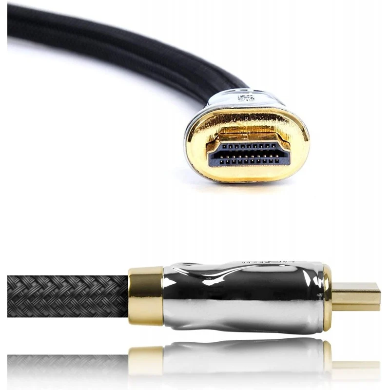 Duronic HDC04 / 2 m Câble HDMI dernière génération 2.0 | 2 mètres | Tête en métal et connecteurs en plaqué Or 24K | Permet la Transmission Rapide de Signal 3D 4K 2160p | Ethernet
