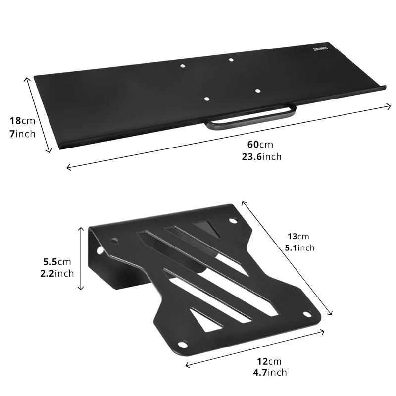 Duronic DM0K1 Support Clavier et Souris Accessoire pour Bras d’écran Surface Ergonomique de 60 x 18 cm Facile à Monter et Ajustable Compatibilité Universelle avec Bras d’écran