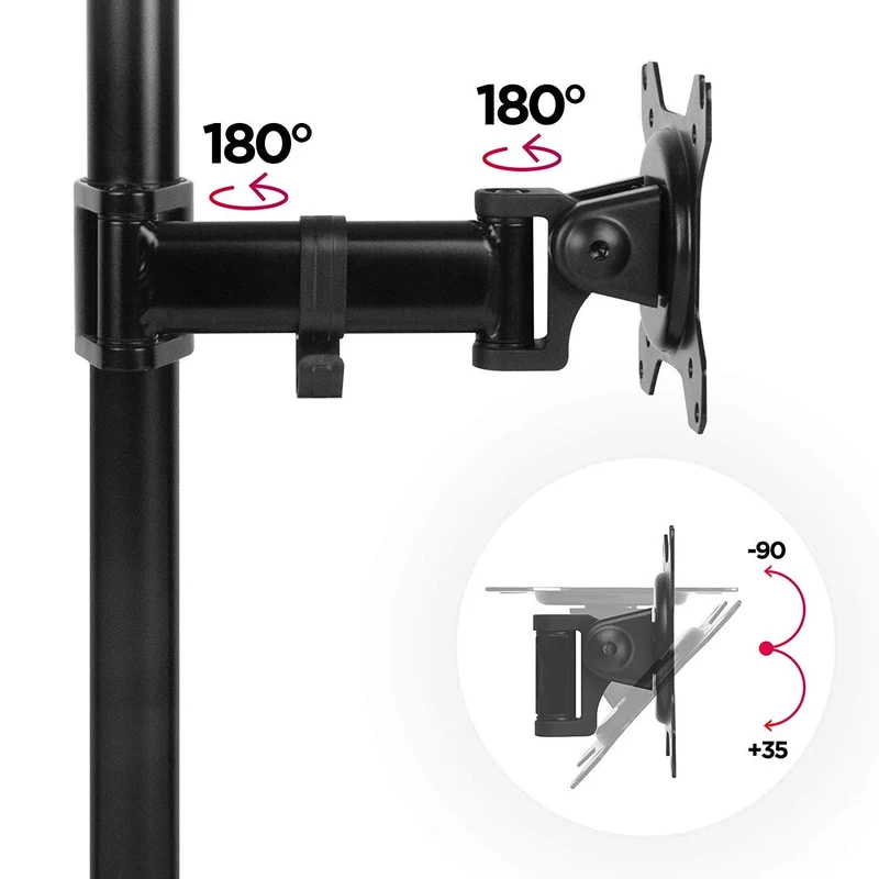 Duronic DM25D1 Support écran PC sur Socle pour Bureau | Hauteur Ajustable | Rotatif/Inclinable/Pivotable | Compatibilité Universelle avec Moniteur d'Ordinateur VESA 75/100 | Socle Inclus
