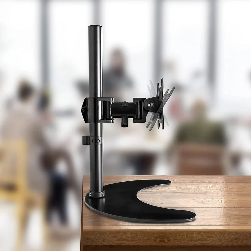 Duronic DM25D1 Support écran PC sur Socle pour Bureau | Hauteur Ajustable | Rotatif/Inclinable/Pivotable | Compatibilité Universelle avec Moniteur d'Ordinateur VESA 75/100 | Socle Inclus