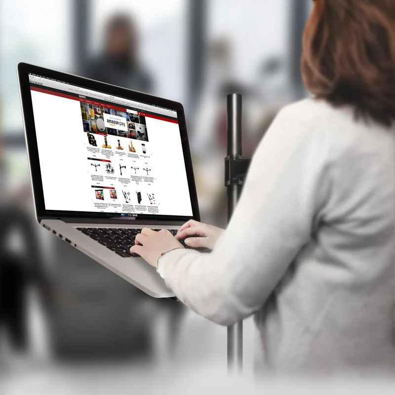 Duronic DM25L1X1 Support de Moniteur et Support d'Ordinateur Portable PC à Pince pour Bureau | Rotatif/Inclinable/Pivotable | Compatibilité Universelle avec Moniteur d'Ordinateur VESA 75/100