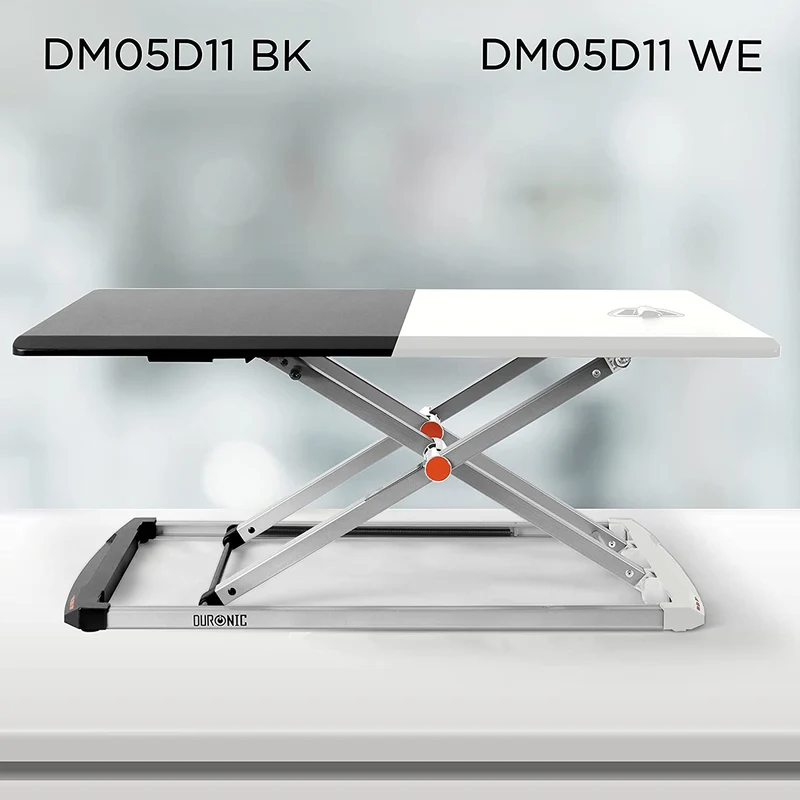 Duronic DM05D11 BK Poste / station de travail assis debout pour écran / clavier / souris noir | Manuel | Hauteur ajustable 6 – 40 cm | 74 x 43 cm | Acier | Espace de travail ergonomique