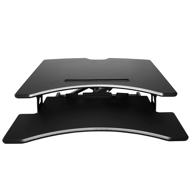Duronic DM05D16 Station de travail assis-debout de 66 cm Hauteur ajustable de 12 à 43 cm pour travailler assis et debout - Compatible avec support de bureau pour écran Duronic - Noir