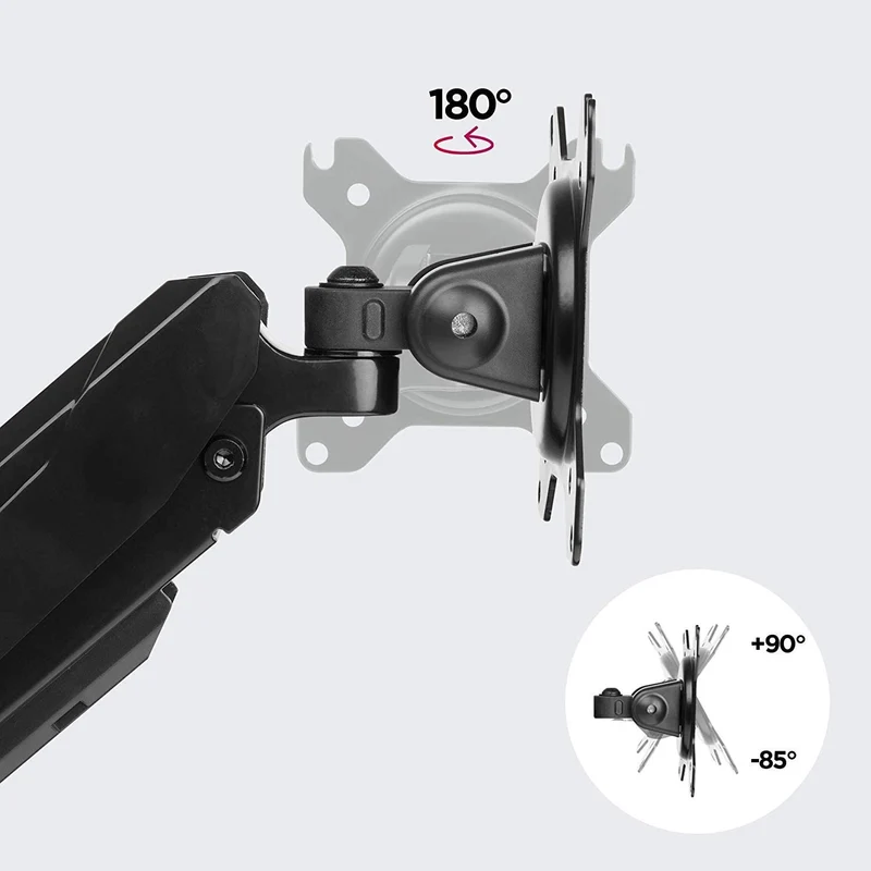 Duronic DMG52 Support Double 2 écrans PC à Pince pour Bureau | Mécanisme à gaz | Ajustement à la volée | Hauteur Ajustable | Rotatif / Inclinable / Pivotable | Compatibilité avec moniteurs VESA 75/100