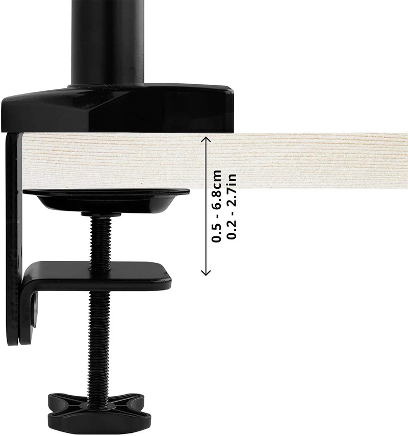 Duronic DMG52 Support Double 2 écrans PC à Pince pour Bureau | Mécanisme à gaz | Ajustement à la volée | Hauteur Ajustable | Rotatif / Inclinable / Pivotable | Compatibilité avec moniteurs VESA 75/100