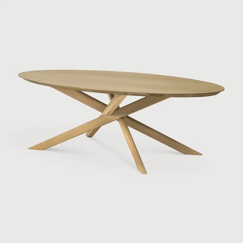 Table basse ovale Ethnicraft - Mikado chêne
