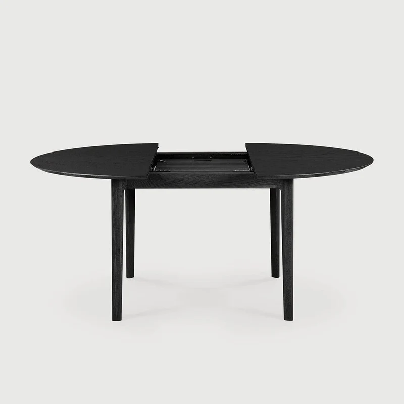 Ethnicraft Table Ronde Extensible Bok en Chêne Noir