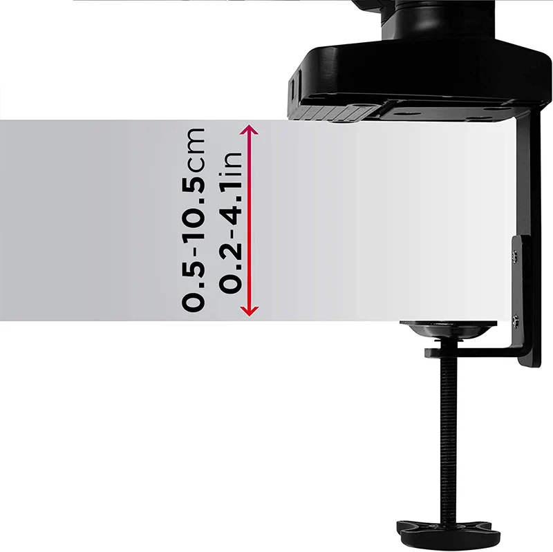 Duronic DMDCL1X1 Support de moniteur et support d’ordinateur portable PC à pince pour bureau | Mécanisme à gaz | Ajustement omnidirectionnel à la volée | Compatibilité avec moniteur VESA 75/100