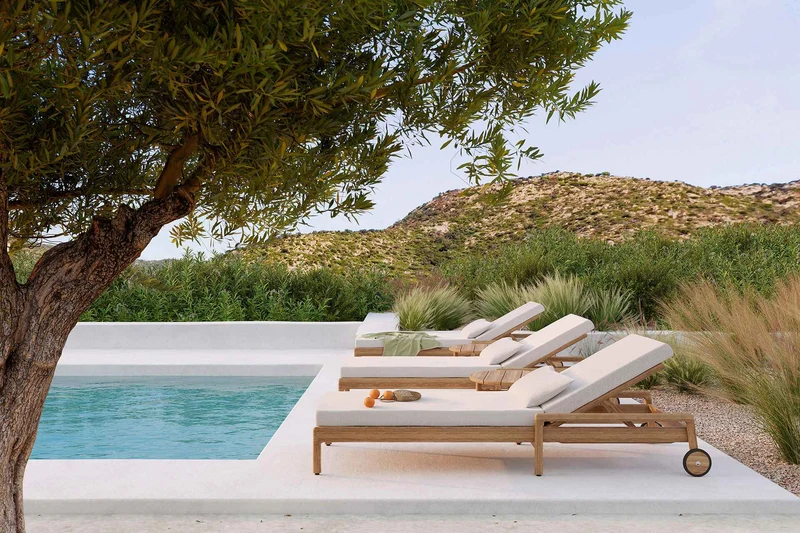 Chaise longue Ethnicraft - Jack coussin
