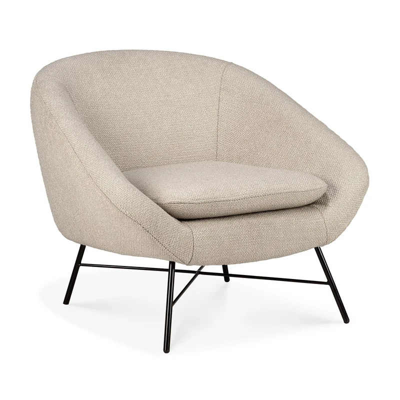 Ethnicraft Chaise Lounge - Barrow Blanc Cassé