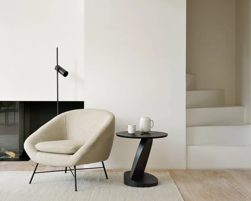Ethnicraft Chaise Lounge - Barrow Blanc Cassé