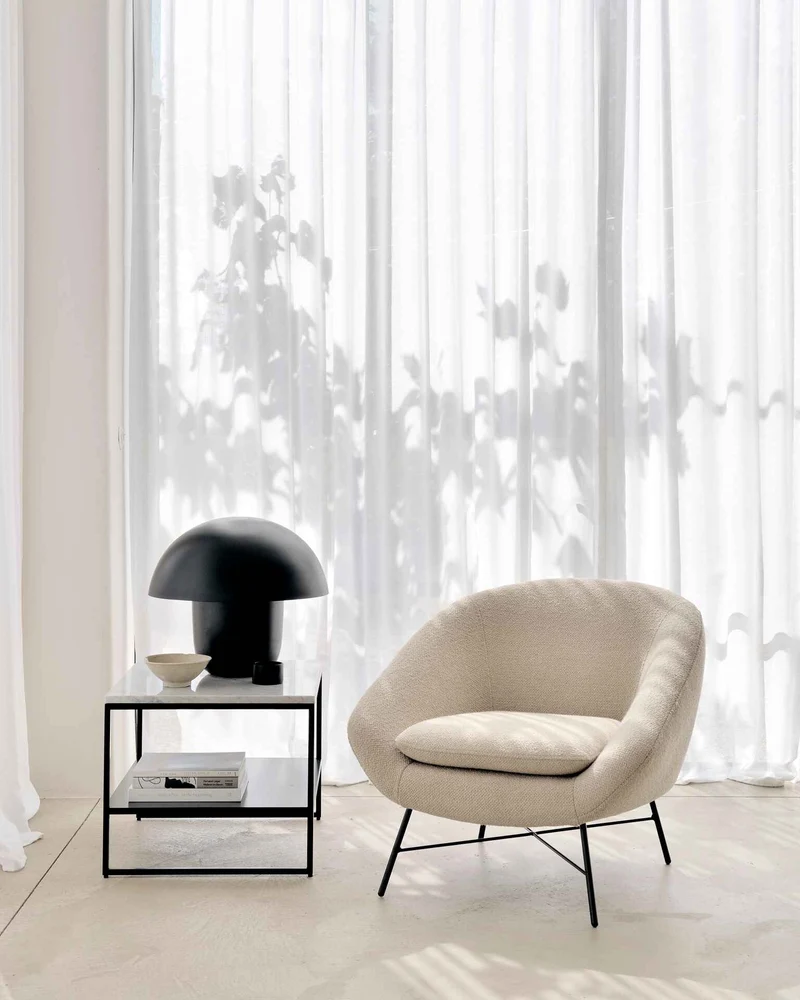 Ethnicraft Chaise Lounge - Barrow Blanc Cassé