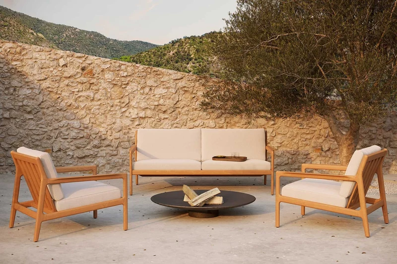 Fauteuil Lounge Jack en Teck Ethnicraft (avec coussins)